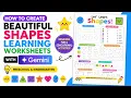 How to Create Beautiful Shapes Learning Worksheets with Gemini Preschool Kindergarten