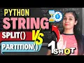 PYTHON - STRING split Vs partition Master Class 12 CS in Just 5 Min