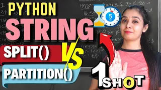 PYTHON - STRING split Vs partition Master Class 12 CS in Just 5 Min