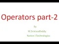 Core Java operators part - 2 by M SrinivasReddy