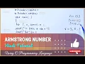 ARMSTRONG NUMBER Program Hindi Tutorial C Programming Language