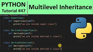 Python Tutorial - Multilevel Inheritance in Python Programming for Beginners