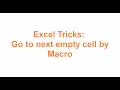 In Excel go to next empty cell by Macro