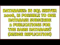 In SQL Server 2008 is possible to one database subscribe 2 publications for the same database
