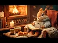 Squirrel s Snug Study Retreat Fireplace Ambience ASMR for Calm Minds and Deep Focus