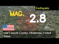 eart uake near Lincoln County Oklahoma United States live updates today 2 8 magnitude eart