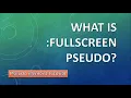 How To Use fullscreen Pseudo Element In CSS fullscreen Pseudo Elements Tutorial
