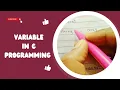 Understanding Variables in C Programming Tamil Tutorial