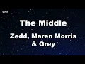 The Middle - Zedd, Maren Morris, Grey Karaoke 【With Guide Melody】 Instrumental