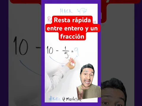Resta en segundos entre un entero y una fracción propia #matematicas #fracciones