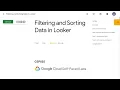 Filtering and Sorting Data in Looker GSP855