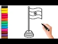 Indian Flag Drawing for Kids Easy Tiranga Drawing Step by Step Independence Day Drawing