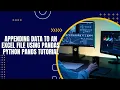Appending Data to an Excel File using Pandas Python Tutorial