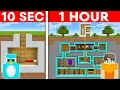 Download Lagu 10 Second vs 1 Hour - Underground House Build Challenge in Minecraft