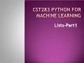 Python for Machine Learning - Lists