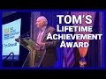Tom Griswold receives the Lifetime Achievement Award from the Indiana Broadcasters Association