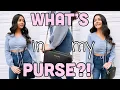 WHAT S IN MY PURSE 2021 michael kors jet set large saffiano leather crossbody bag