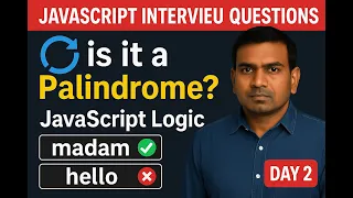 Check if a String is a Palindrome in JavaScript JavaScript Interview Series - Day 2