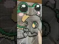 Cute frog eating a donut Perler bead art
