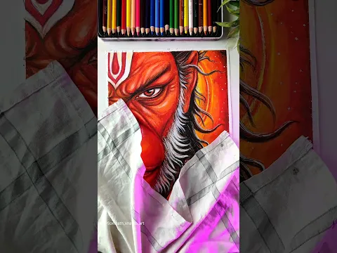 Lord Hanuman Ji Drawing 🔥🚩, Bajrangbali Drawing #shorts #hanumanji #bajrangbali #drawing