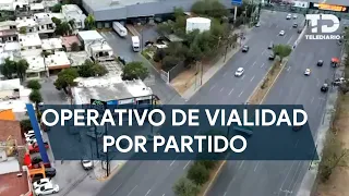 Realizan operativo de seguridad por partido de Irak vs Bolivia en el Estadio de Monterrey