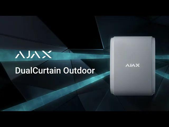 AJAX traadita välitingimustes kasutatav kahesuunaline kardina tüüpi DualCurtain Outdoor detektor paigaldamiseks maja esiosale, valge värvusega