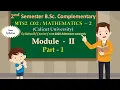 2nd Semester B Sc Complementary Mathematics Module - II Part