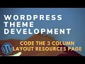 Code the 3 Column Layout Resources Page