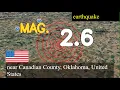 eart uake near Canadian County Oklahoma United States live updates today 2 6 magnitude eart