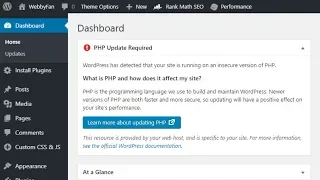 PHP Update Required update PHP version in WordPress website