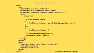 Count numbers of clicks on button by HTML and Javascript