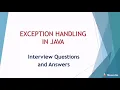 Exception handling in Java Interview questions and answers
