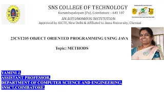 Methods OOPS Using JAVA SNS Institutions