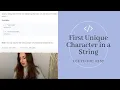 First Unique Character in a String - LeetCode Solution Explanation JavaScript