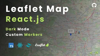 Leaflet Map with Custom Markers Popups and Dark Mode React js Typescript Tailwindcss Leaflet