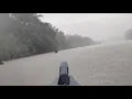 HEAVY RAIN ON BOAT IN RIVER  - REAL RAIN FOREST