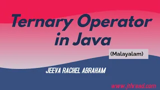 Ternary Operator in Java Malayalam