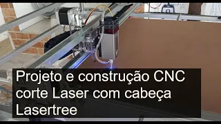 Construção corte laser com Modulo LaserTree 10W opticos e placa USB JDSW51B (Bl-USBMach3-v2.2)