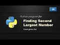 Second Largest Number From List Coding Questions in Python Python Interview Questions