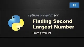 Second Largest Number From List Coding Questions in Python Python Interview Questions