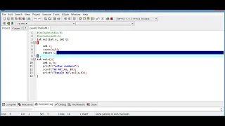 Write a C program for power calculation using a function with return and parameters