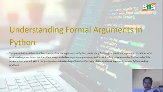 Understanding Formal Arguments - Problem Solving using Python SNS Institutions