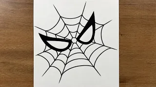 Easy Spider Web Drawing with Superhero Eyes