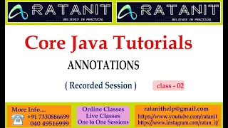 Core javaTutorials Java Annotations by Mr Ratan class-02