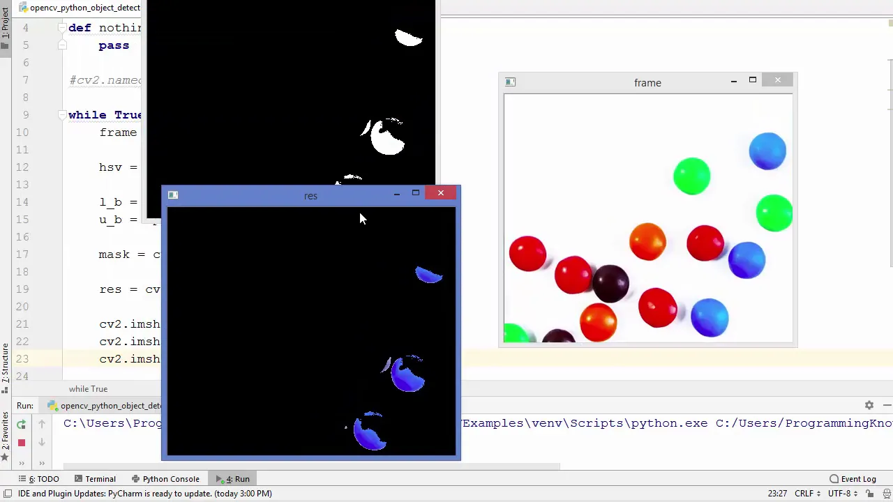 Object Detection & Object Tracking Using HSV
