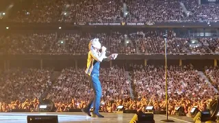 Mick Jagger 79 years old running on stage during the SIXTY tour concert in Stockholm - 22