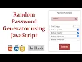 Random Password Generator copy to clipboard using JavaScript JavaScript Projects for beginners