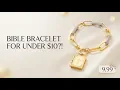 Simulated Diamond Bracelet with Bible Charm in Goldtone 7 75 In