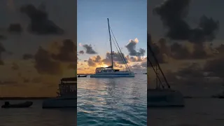 Poly by sunset in Exuma #shorts #trimaran #yacht