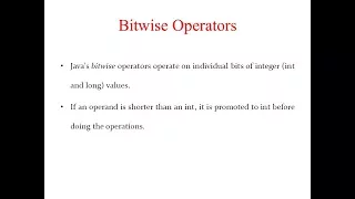 BitWise Operators in Java Java Tutorial For Beginners
